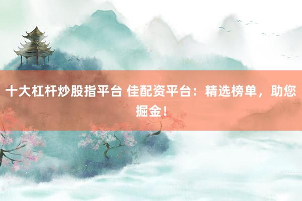 十大杠杆炒股指平台 佳配资平台：精选榜单，助您掘金！