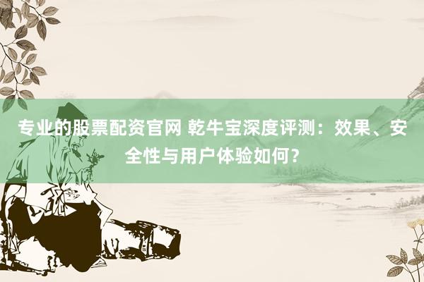 专业的股票配资官网 乾牛宝深度评测：效果、安全性与用户体验如何？