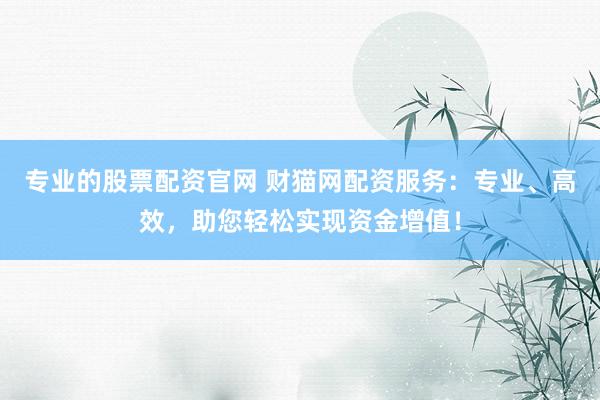 专业的股票配资官网 财猫网配资服务：专业、高效，助您轻松实现资金增值！