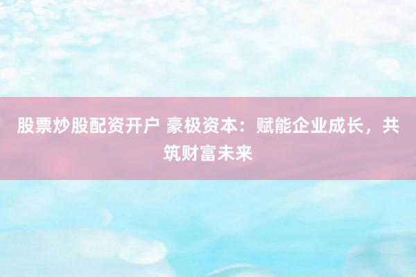 股票炒股配资开户 豪极资本：赋能企业成长，共筑财富未来