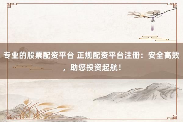 专业的股票配资平台 正规配资平台注册：安全高效，助您投资起航！