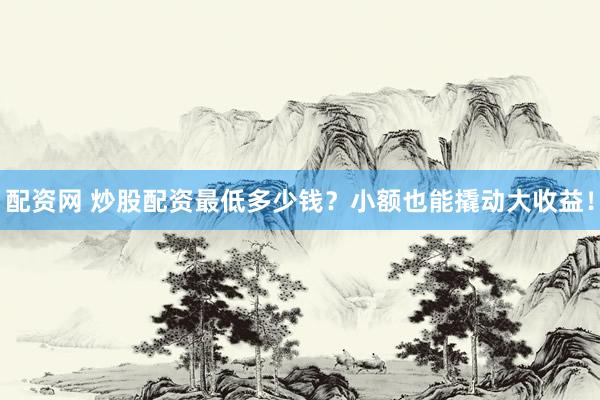 配资网 炒股配资最低多少钱？小额也能撬动大收益！