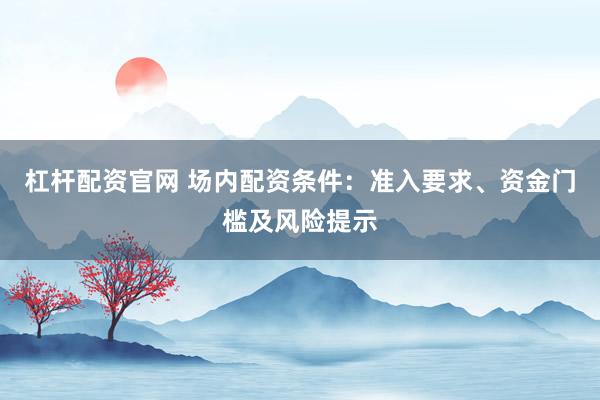 杠杆配资官网 场内配资条件：准入要求、资金门槛及风险提示