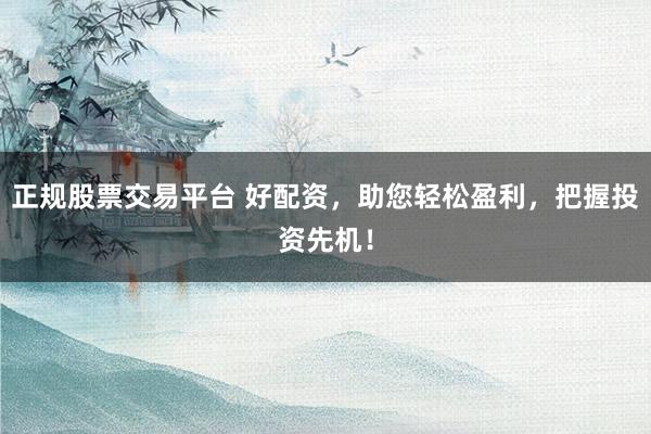 正规股票交易平台 好配资，助您轻松盈利，把握投资先机！