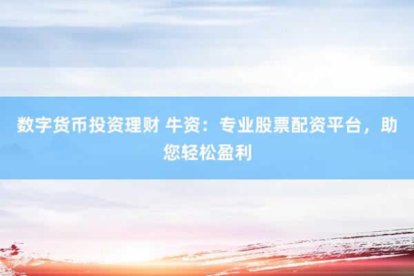 数字货币投资理财 牛资:专业股票配资平台,助您轻松盈利