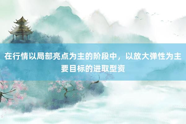 在行情以局部亮点为主的阶段中，以放大弹性为主要目标的进取型资