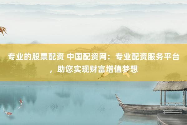 专业的股票配资 中国配资网:专业配资服务平台,助您实现财富增值梦想