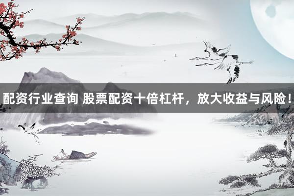 配资行业查询 股票配资十倍杠杆，放大收益与风险！