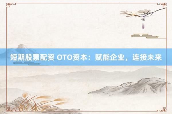 短期股票配资 OTO资本：赋能企业，连接未来